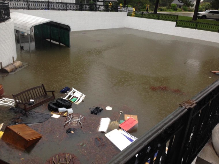 Flooding is seen at the Louisiana Governor's Mansion in Baton Rouge in this photo provided by the Louisiana Governor's Office on Friday, April 12, 2016.