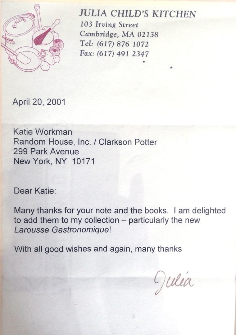 Julia Child Letter