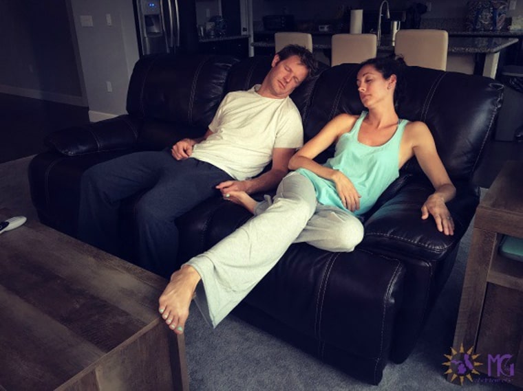Melissa Bowers blogged about her feelings on the challenge, sharing a series of photos that offered a candid look into what her own marriage really looks like. "Today I nominate any couple who has ever taken 'Netflix and Chill' literally," Bowers captioned this photo.