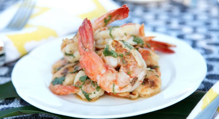 Grilled shrimp with caipirinha vinaigrette