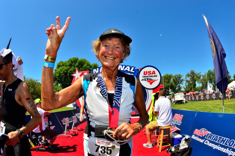 Iron Nun Sister Madonna Buder forgot her sneakers at recent triathlon