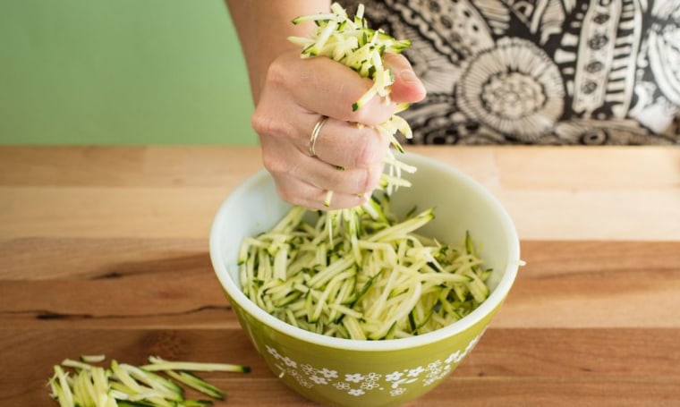 Make sure to squeeze the zucchini to get rid of extra moisture