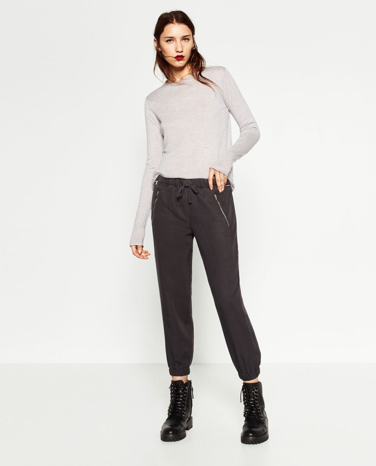 Zara zipped jogging trousers