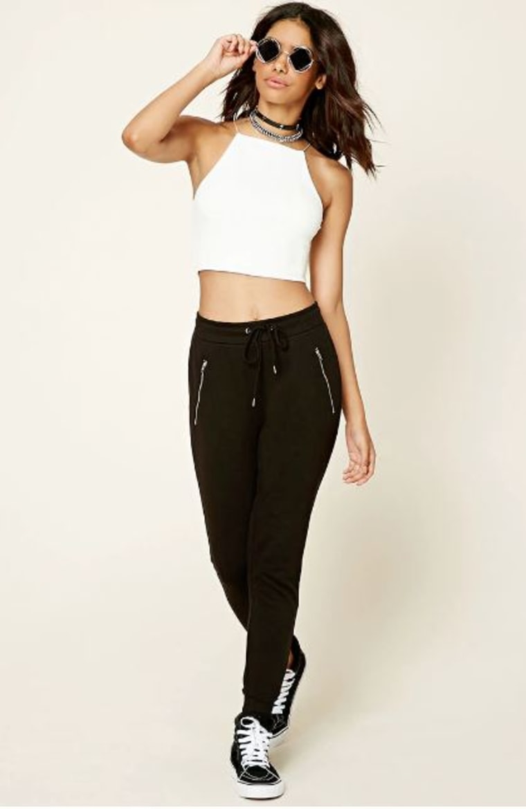 Forever 21 Zippered- Front Sweatpants