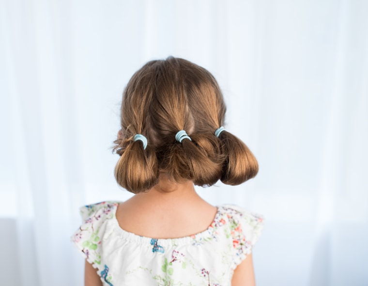 Low up-do hairstyle for kids