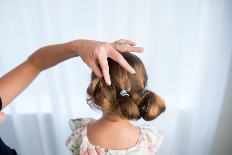 Low up-do hairstyle for kids