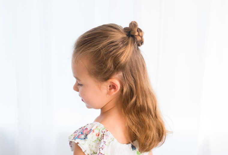 Half braided up-do for kids