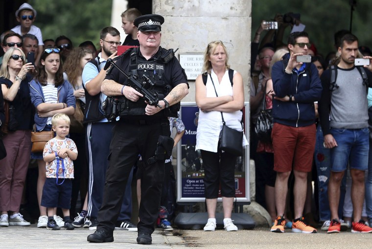 Image: An armed police in London