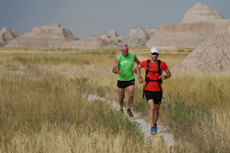 Image: Bill Sycalik and local runner and longtime marathoner Jerry Dunn