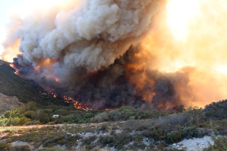 Image: A wildfire in Devore, Calif., in 2016