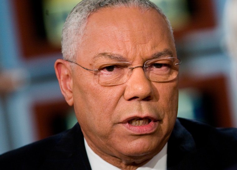 Image: Colin Powell appears on "Meet the Press" on Oct. 19, 2008