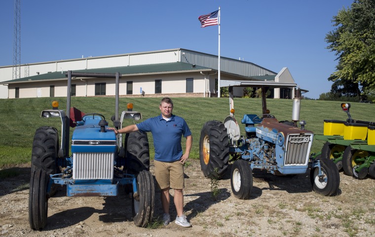 Kenny Roelofsen outside Abilene Machine in Solomon, Kansas, on August 11, 2016.