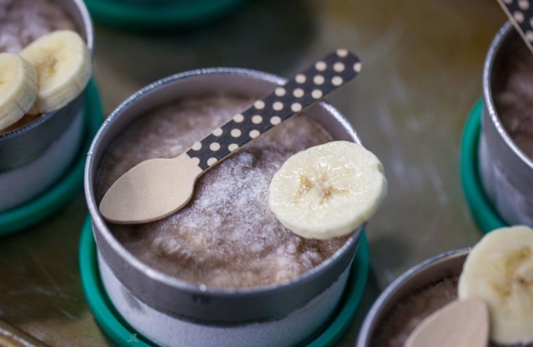 This frozen Nutella-banana pudding is perfect for a school snack.