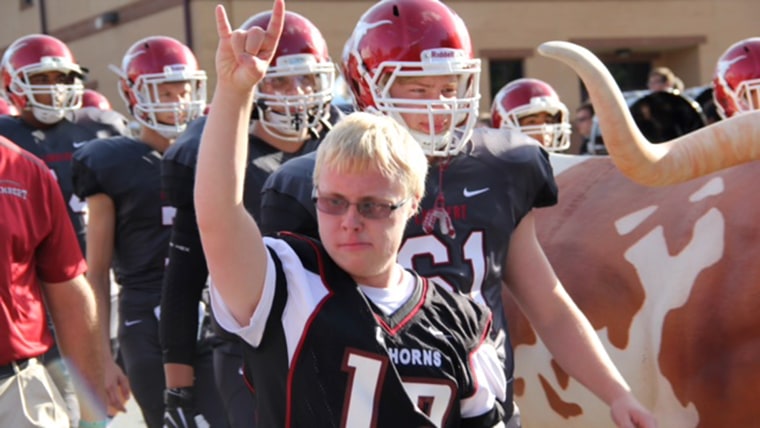 A young man with Down syndrome learns that he was accepted to University of Georgia for college.