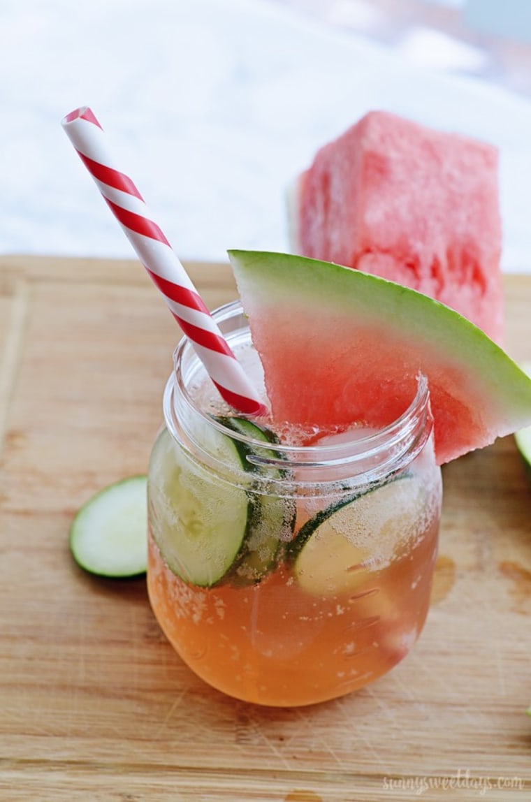 Watermelon whiskey cocktail