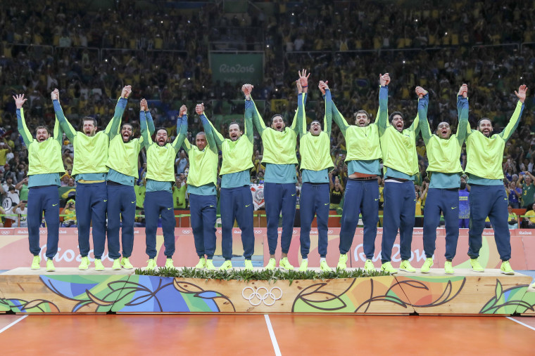 Brazil's Men's Volleyball Team Celebrates Gold