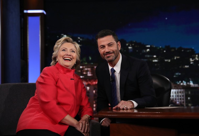 Image: Hillary Clinton Tapes Appearance On \"Jimmy Kimmel Live\"