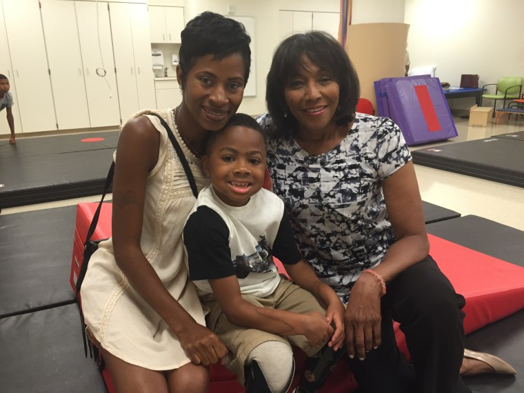 Zion with his mom Pattie and NBC News correspondent Rehema Ellis.