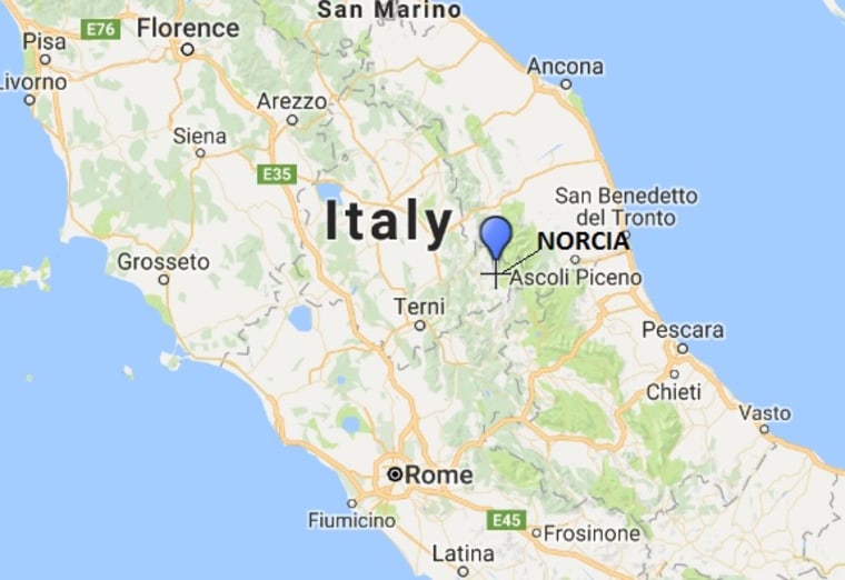 IMAGE: Map of Norcia, Italy