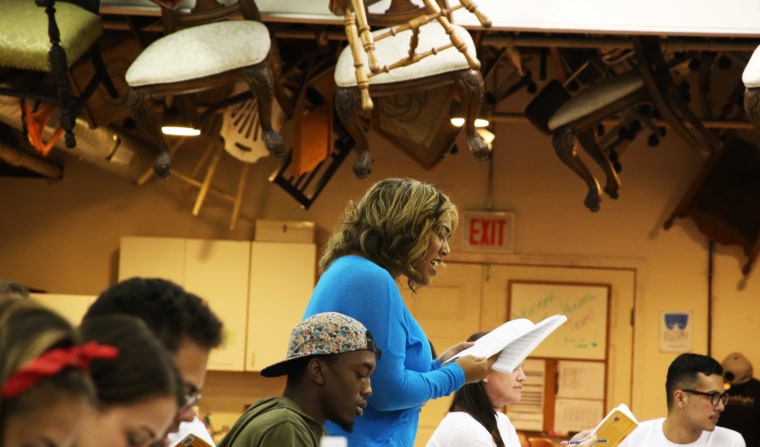 Porchlight Music Theatre's In The Heights cast at a recent rehearsal