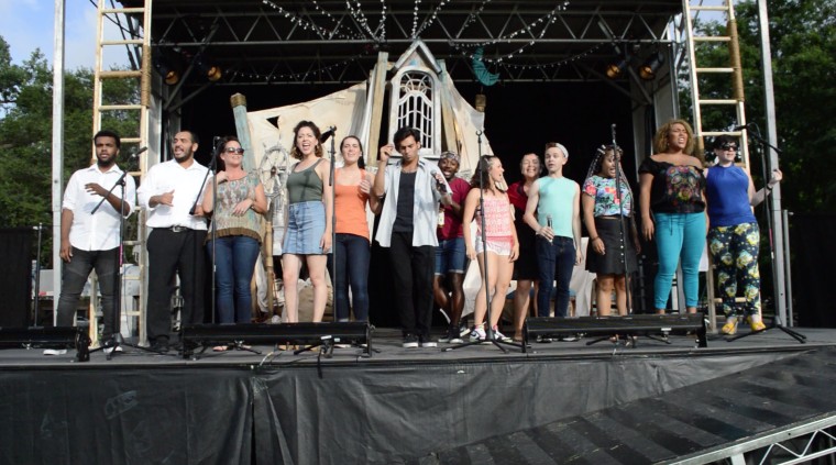 Porchlight Music Theatre's In The Heights cast performs at a special event in Kelvyn Park Chicago.