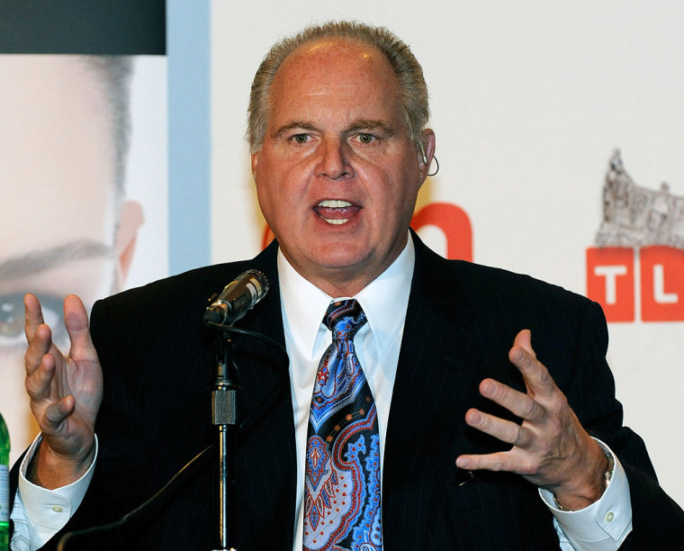 Radio talk show host and conservative commentator Rush Limbaugh