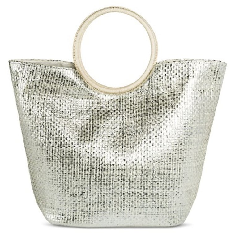 Metallic Leather Tote