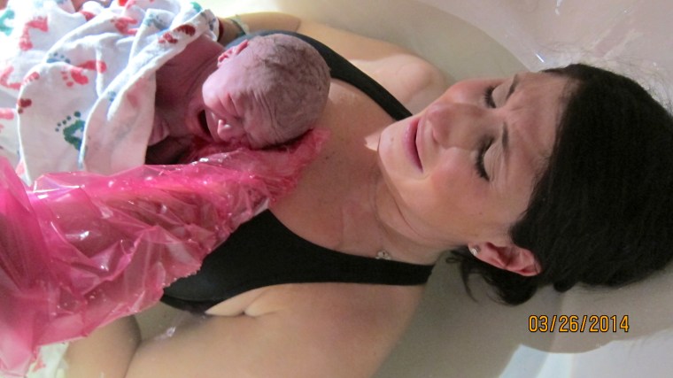 Water birth baby