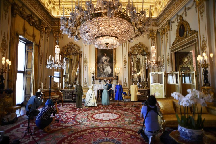 Image: A file photo of Buckingham Palace seen during a recent exhibition of the queen's historic dresses