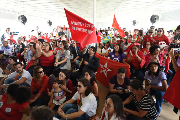 Supporters of Brazilian suspended President Dilma Rousseff