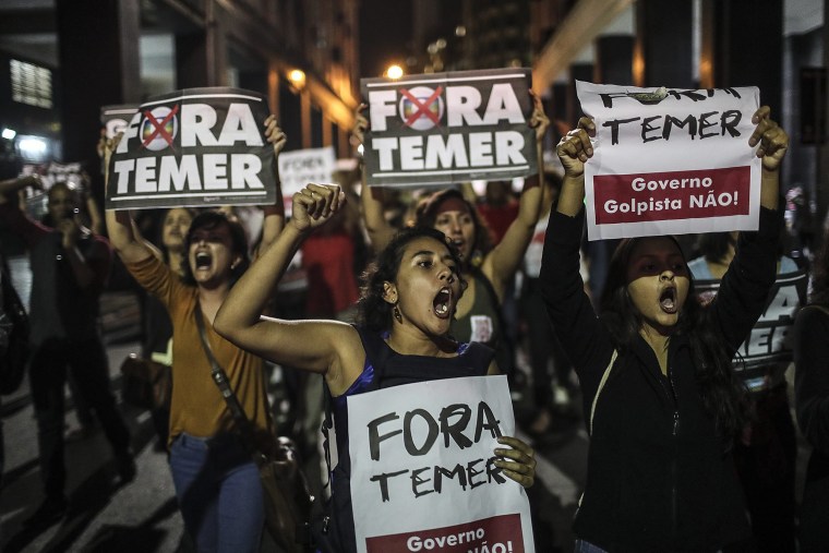 Image: Reactions after Brazilian President Dilma Rousseff is removed from office