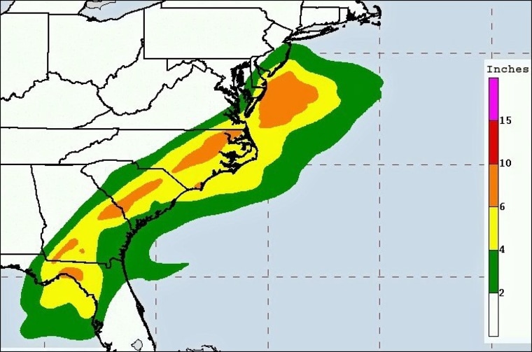 IMAGE: Hurricane Hermine three-day rain forecast map