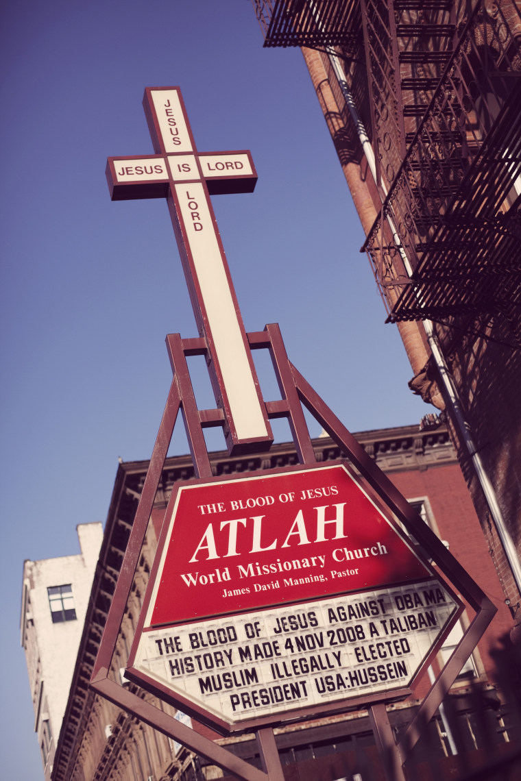 ATLAH World Missionary Church is Christian church in Harlem in New York City. USA 2010.