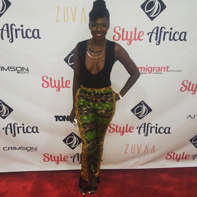 Celebrity choreographer/ dancer Shakira Marshall on the red carpet at 2016 Style Africa show in in Los Angeles.