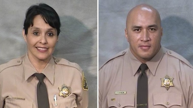 Corrections Officers Juanita Davila (L) and Toamalama Scanlan
