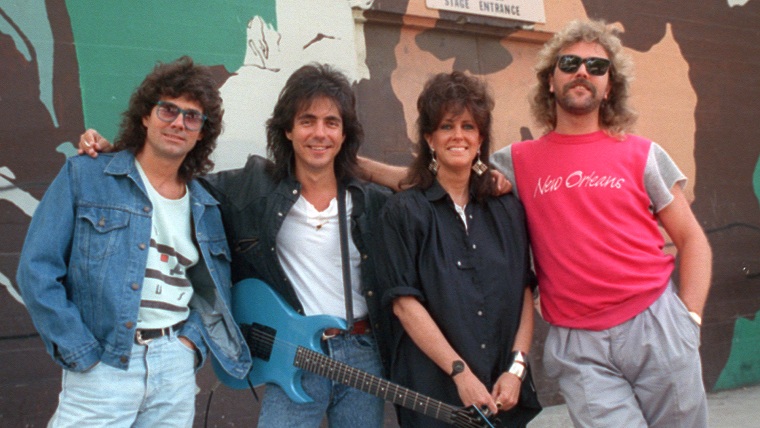 Band members of Starship, from left, Mickey Thomas, Craig Chaquico, Grace Slick and Donny Baldwin