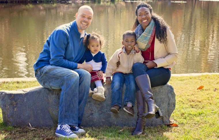 The Wright family: Marcel, Stacia, Jonathan, 5, and Ginneh, 2.