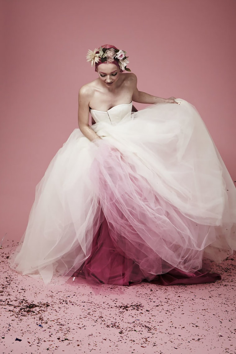 Dip-dyed, colorful wedding dresses are the new bridal trend