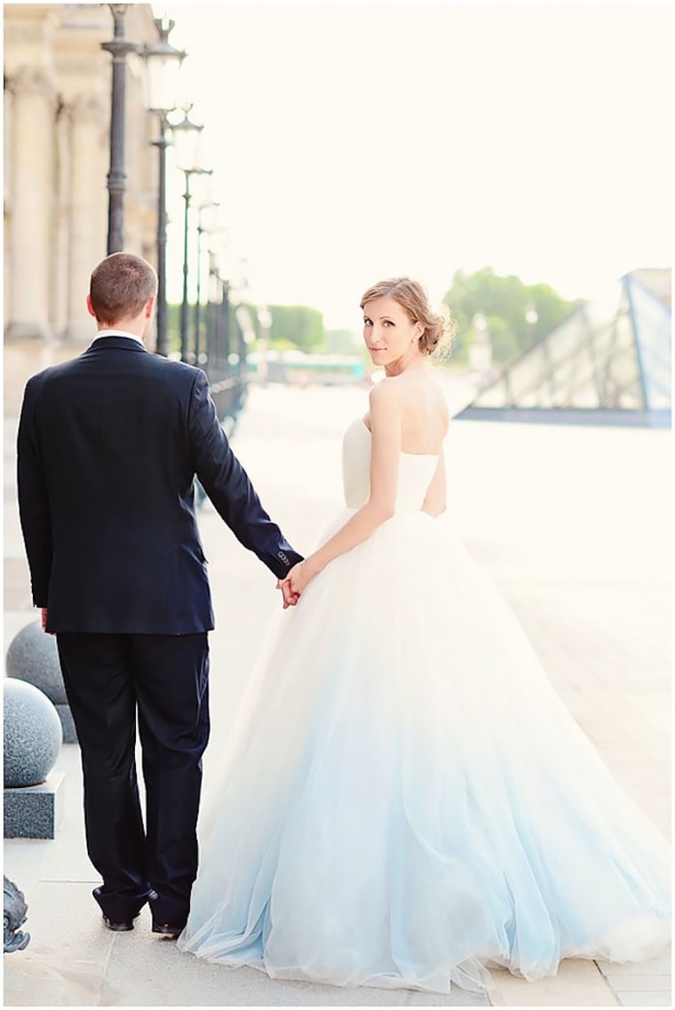 dip-dye wedding dress