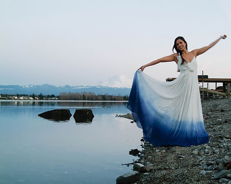 dip-dye wedding dress