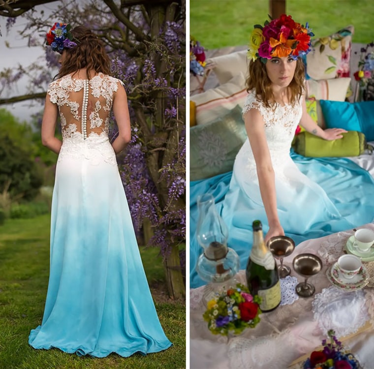 dip-dye wedding dress