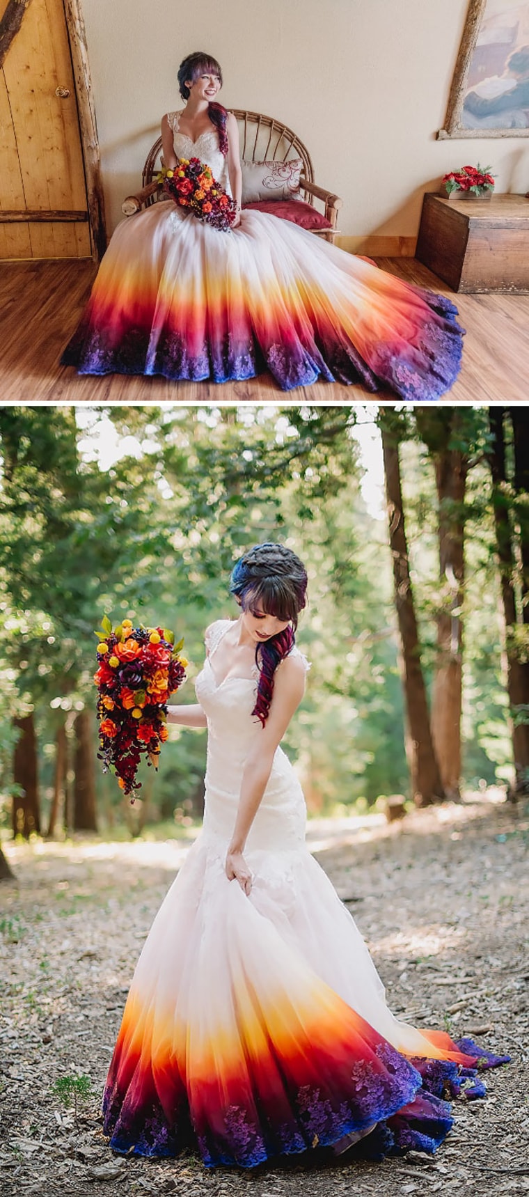 dip-dye wedding dress trend