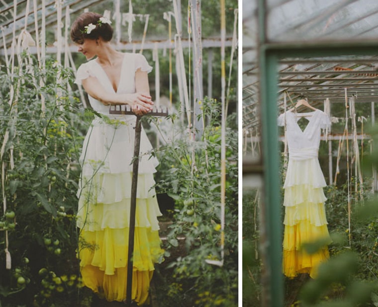 dip-dye wedding dress