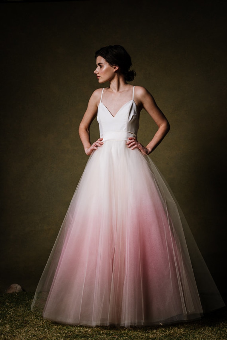 Dip-dyed, colorful wedding dresses are the new bridal trend