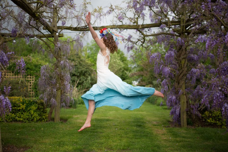 bridal shoot, dip-dye wedding dress