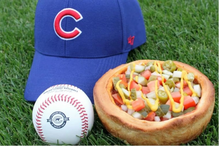 Wrigley Field Chicago-Style Hot Dog Deep Dish Pizza