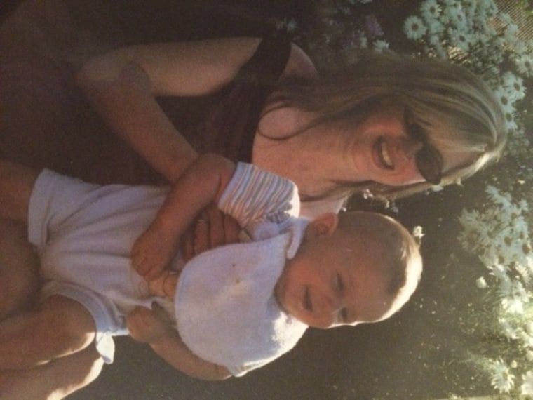 Linda Dahlstrom Anderson with her first-born son, four days before he suddenly got sick and died of meningitis. There wasn't a vaccine then, but there is now.