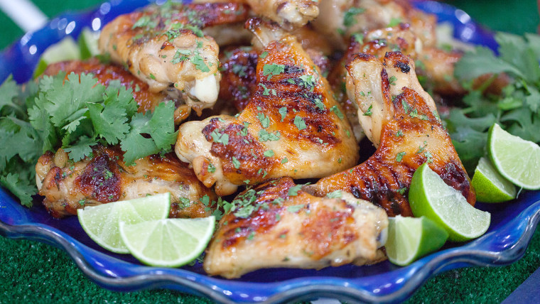 Grilled Chicken Wings with Lime, Cilantro & Maple