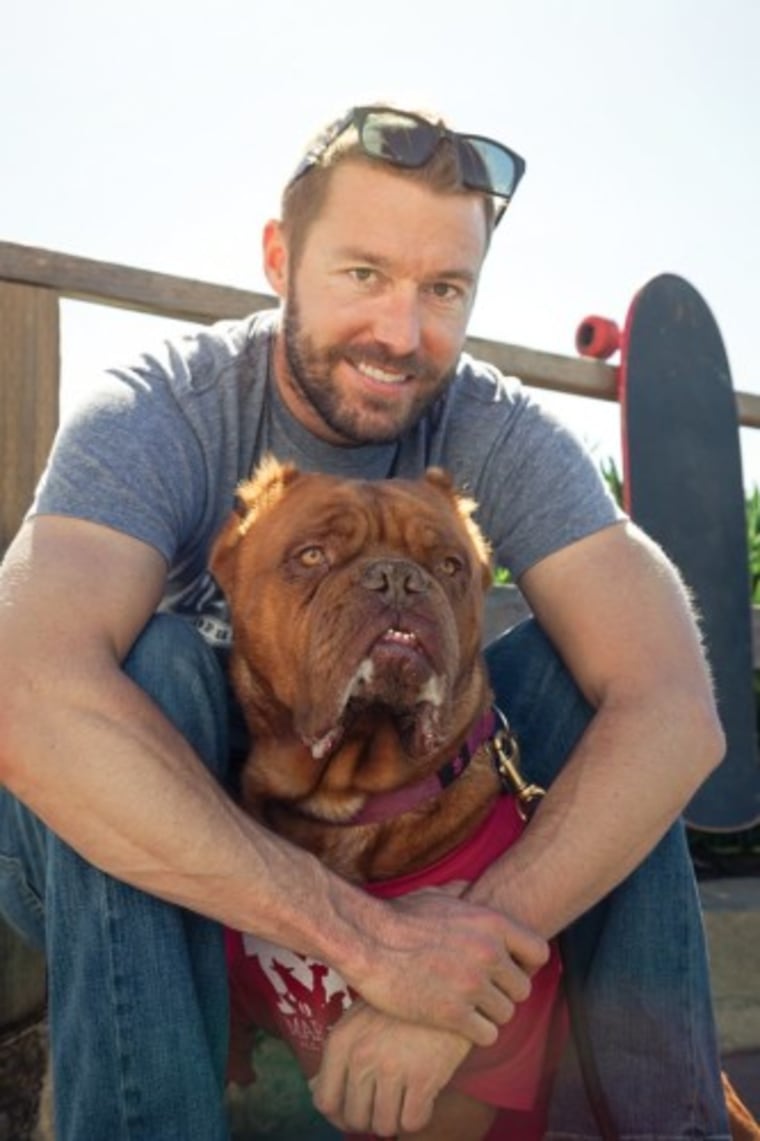 Zach Skow and Hooch the rescue dog