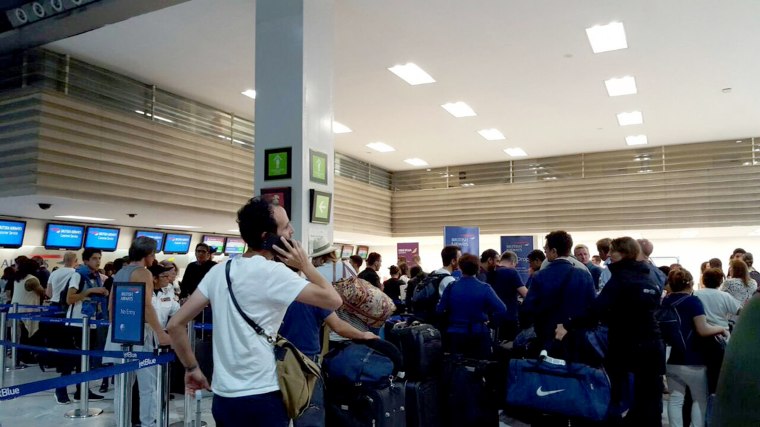 The British Airways counter at Mexico City International Airport, Terminal 1, on Monday.